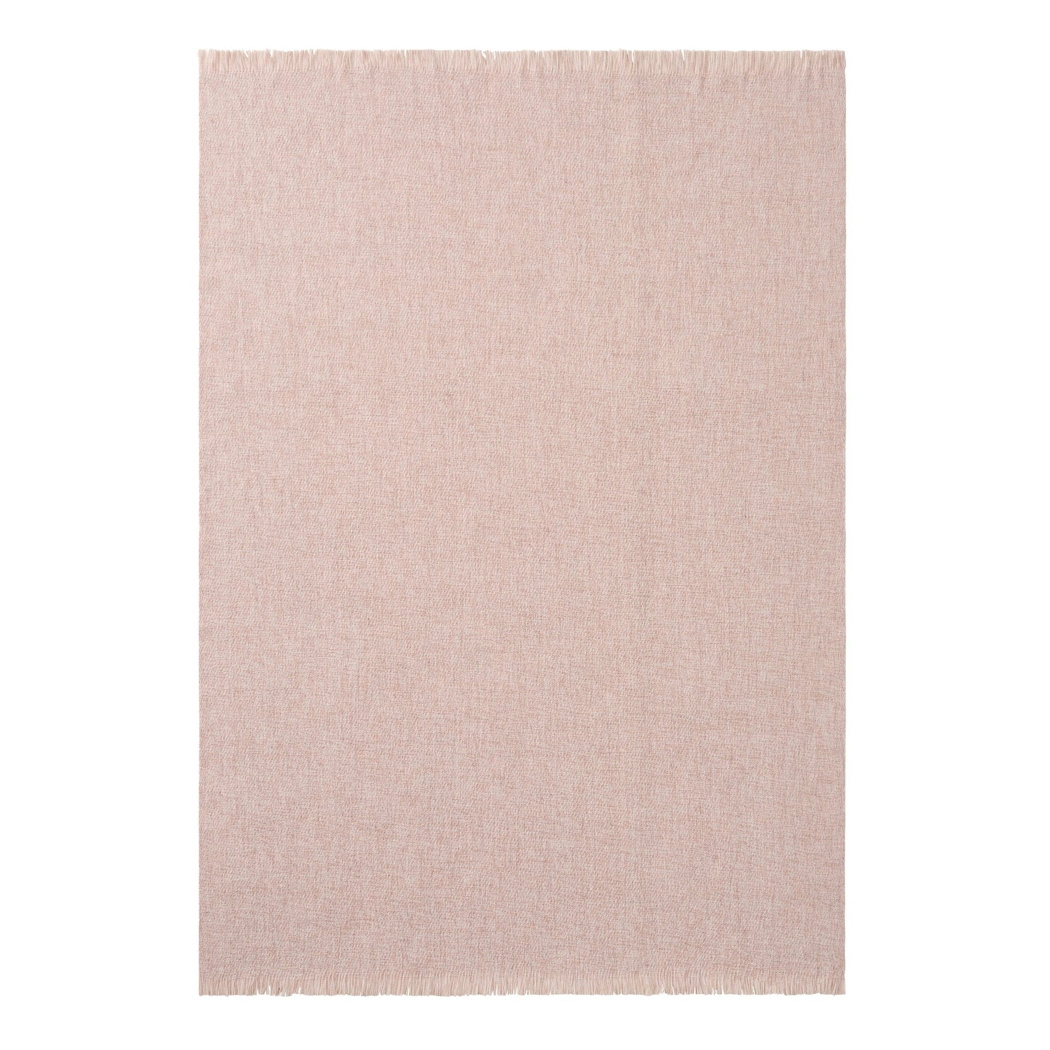 Dusklia - Super Soft Marled Tassel Sofa Throw - Blush Pink