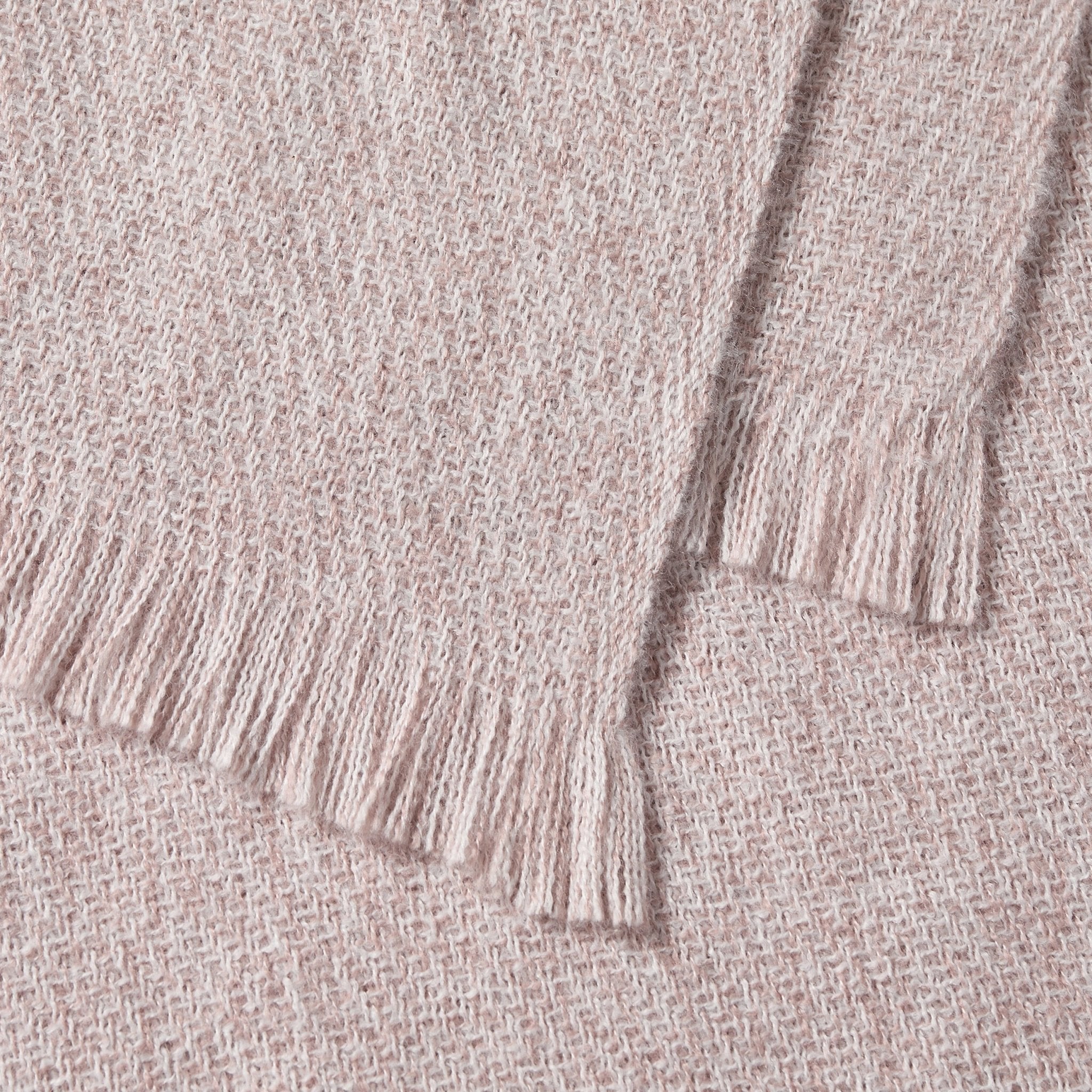 Dusklia - Super Soft Marled Tassel Sofa Throw - Blush Pink