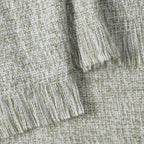 Dusklia - Super Soft Marled Tassel Sofa Throw - Dark Green