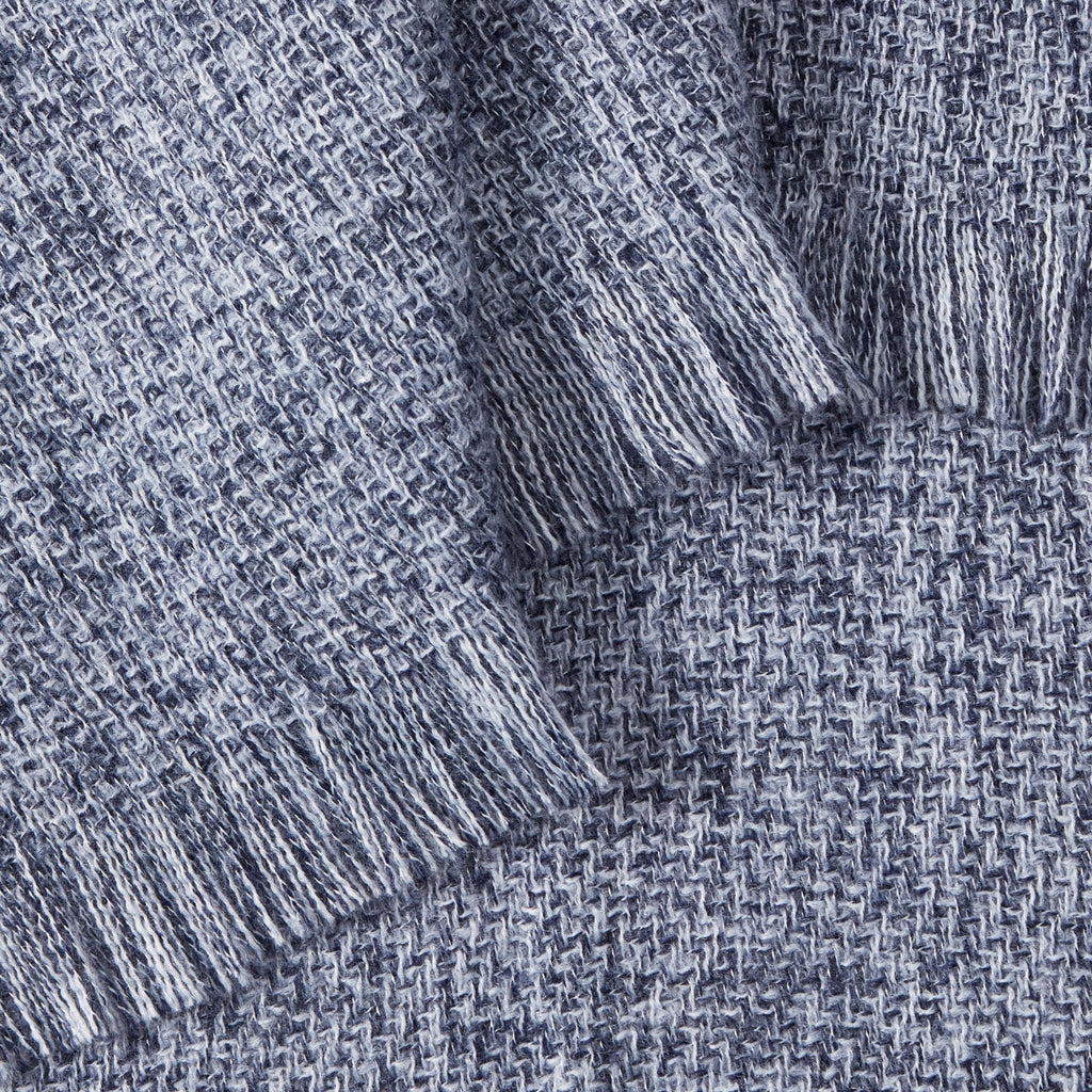 Dusklia - Super Soft Marled Tassel Sofa Throw - Navy