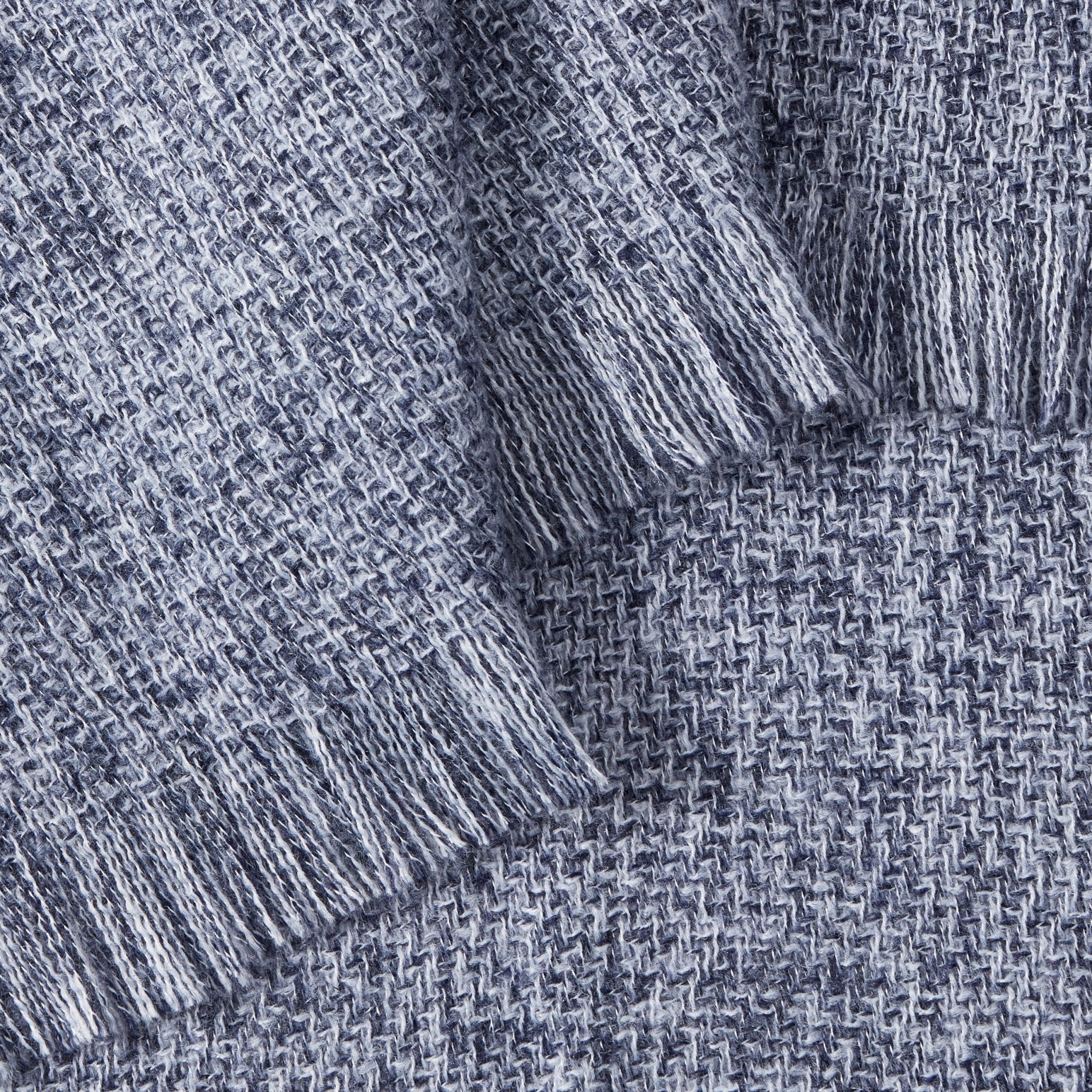 Dusklia - Super Soft Marled Tassel Sofa Throw - Navy