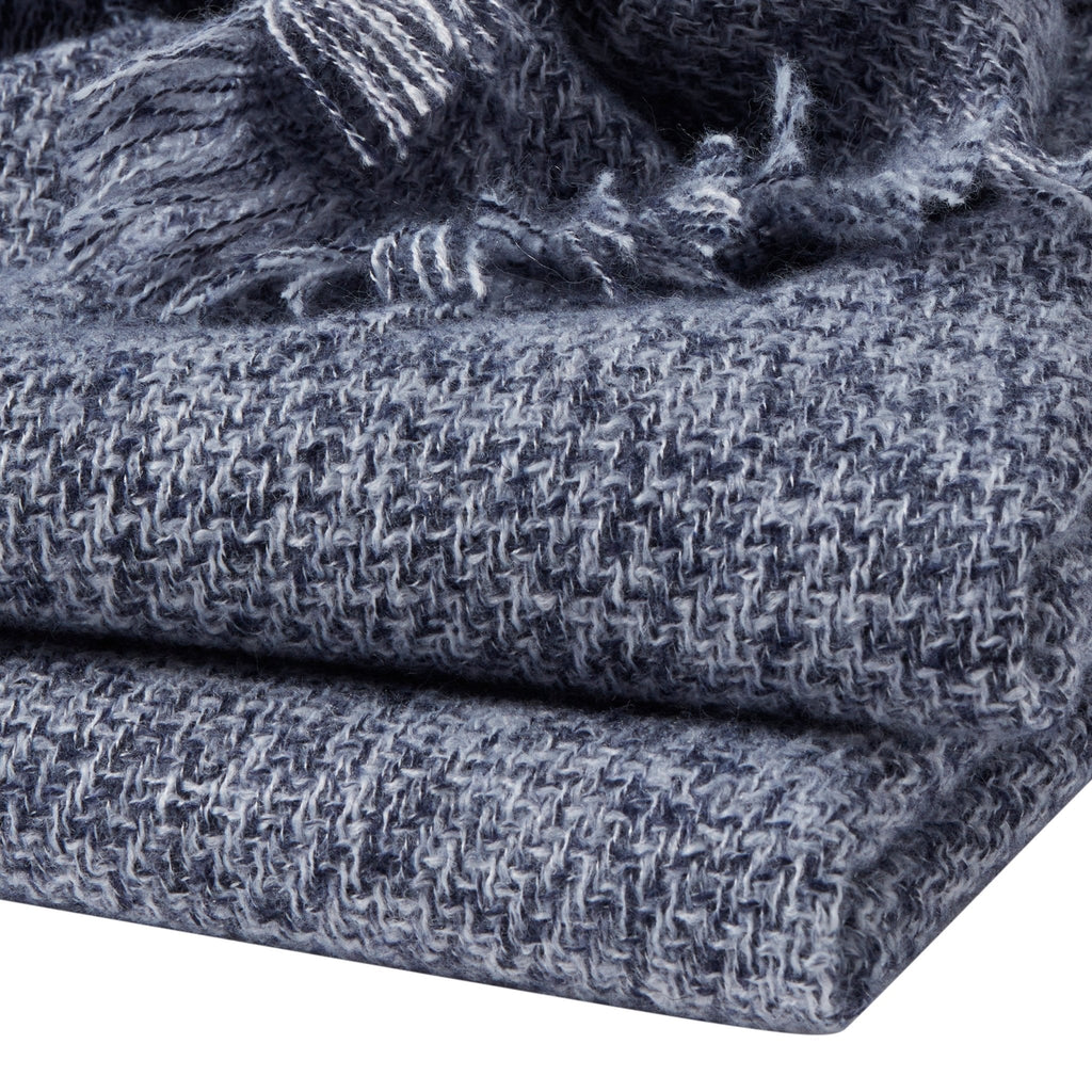 Dusklia - Super Soft Marled Tassel Sofa Throw - Navy