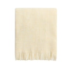 Dusklia - Super Soft Marled Tassel Sofa Throw - Butter Yellow