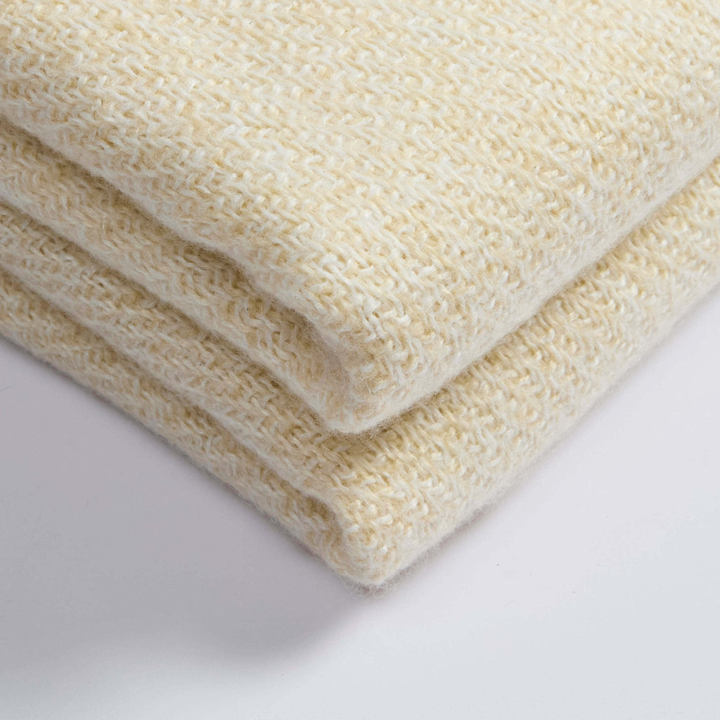 Dusklia - Super Soft Marled Tassel Throw - Butter Yellow