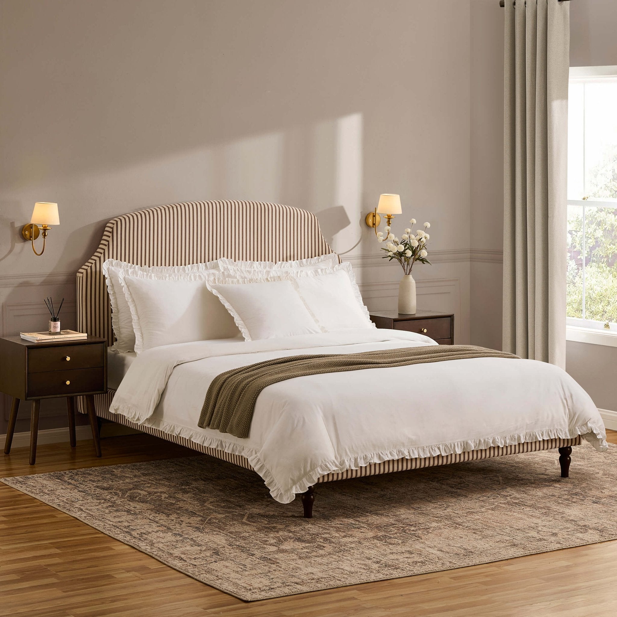 Dusklia - Surrey Bed Frame - Chocolate Stripe