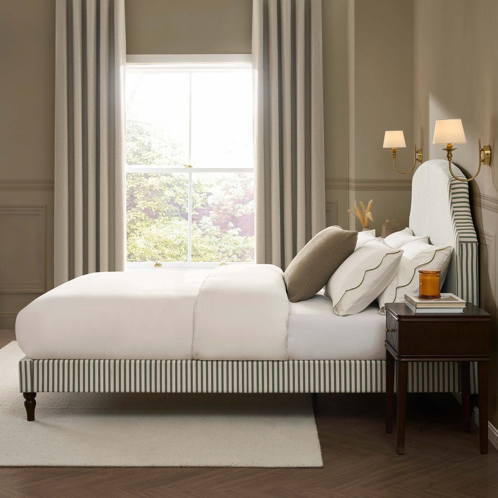 Dusklia - Surrey Bed Frame - Sage Stripe