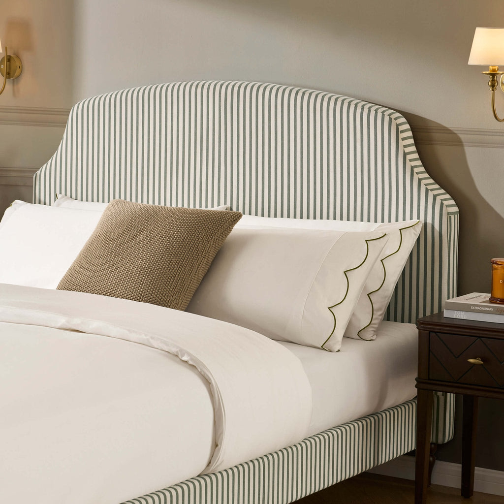 Dusklia - Surrey Bed Frame - Sage Stripe