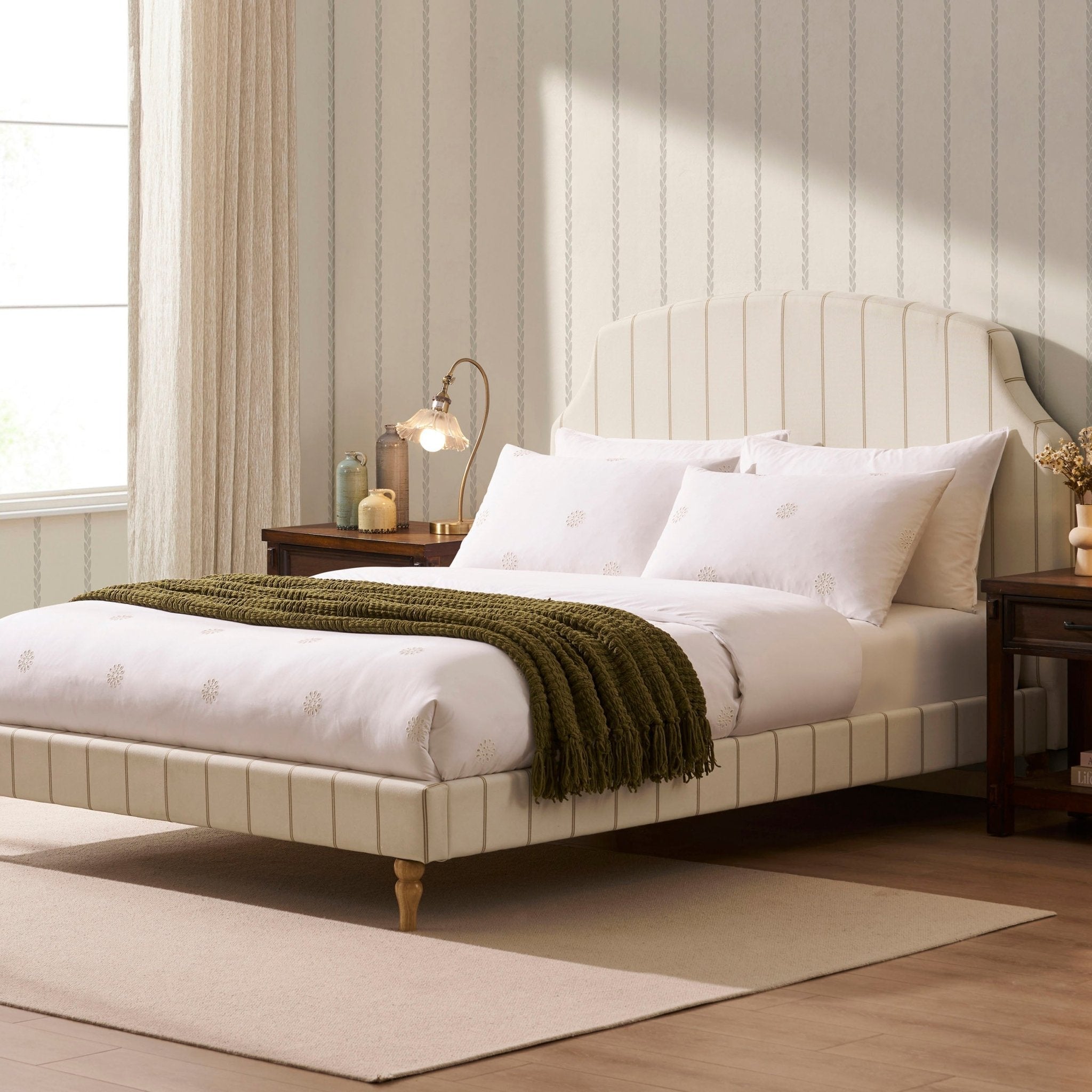 Dusklia - Surrey Bed Frame - Thin Stripe
