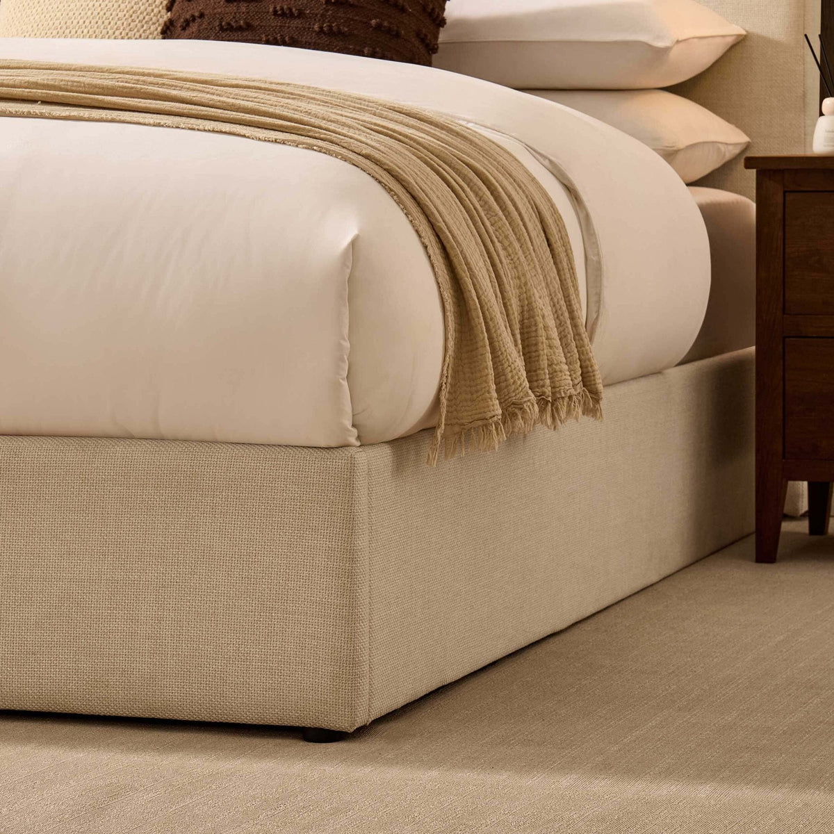 Dusklia - Surrey Ottoman Storage Bed - Beige