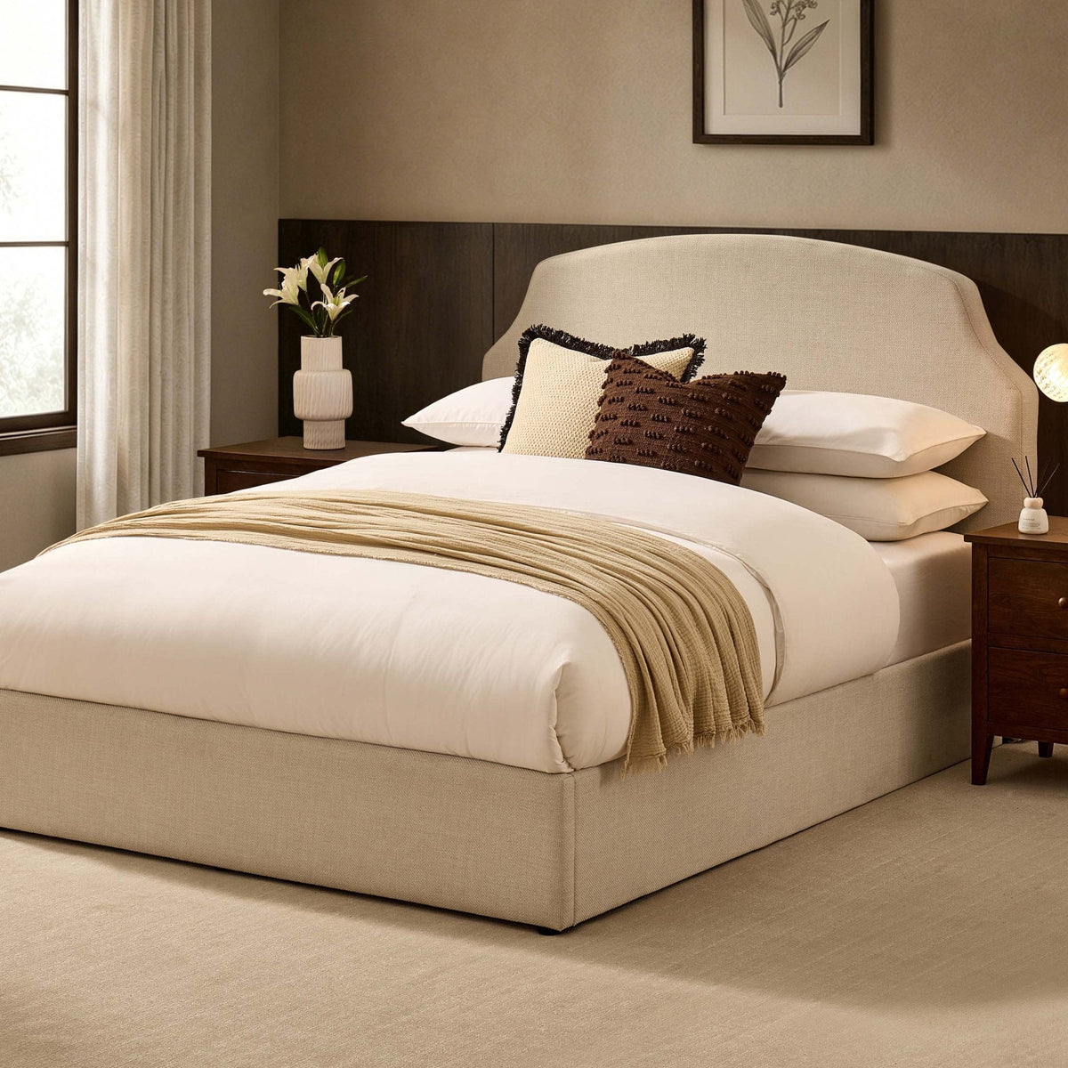 Dusklia - Surrey Ottoman Storage Bed - Beige