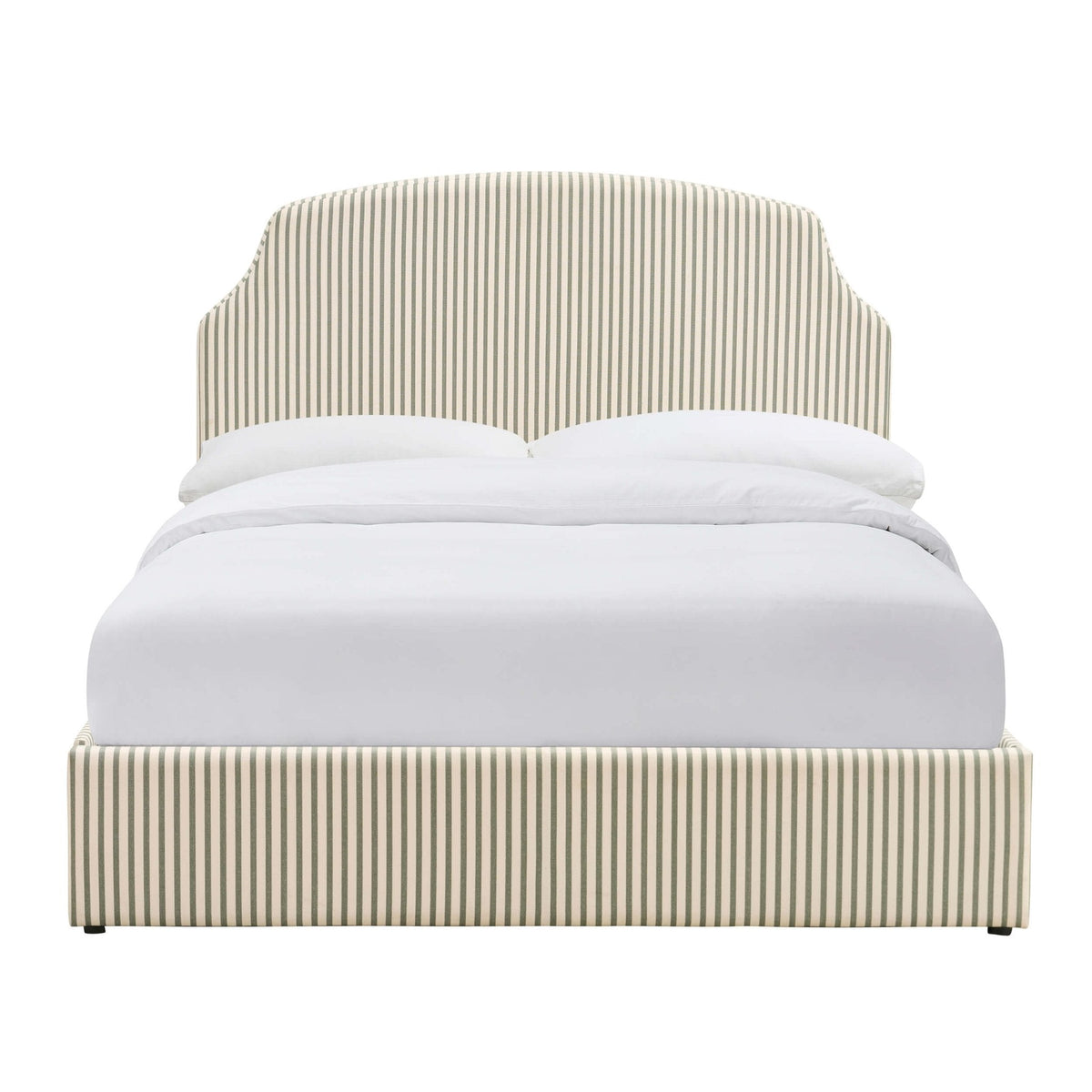 Dusklia - Surrey Ottoman Storage Bed - Sage Stripe
