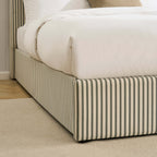 Dusklia - Surrey Ottoman Storage Bed - Sage Stripe