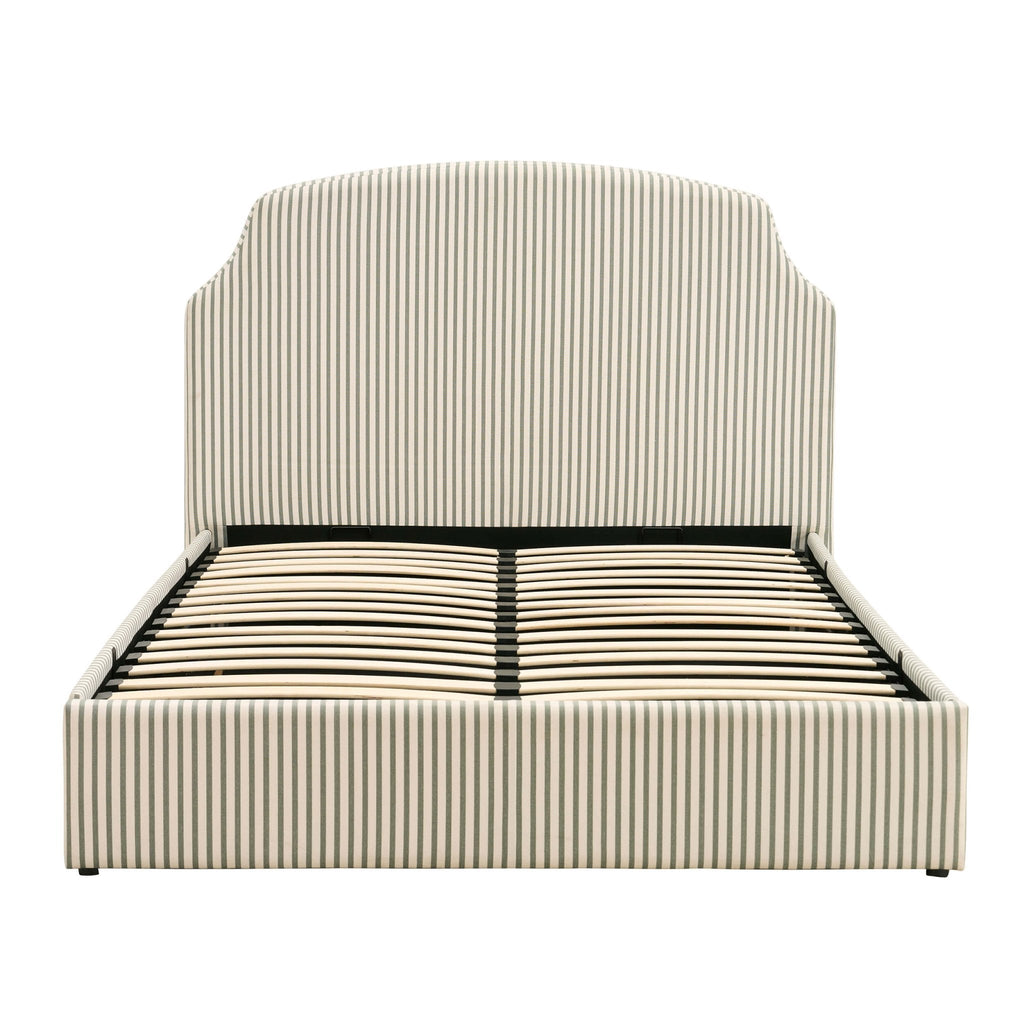 Dusklia - Surrey Ottoman Storage Bed - Sage Stripe
