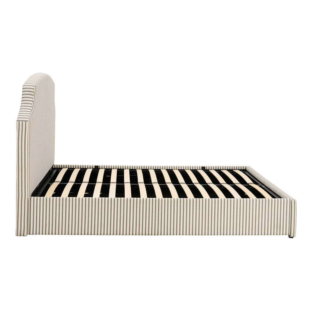 Dusklia - Surrey Ottoman Storage Bed - Sage Stripe