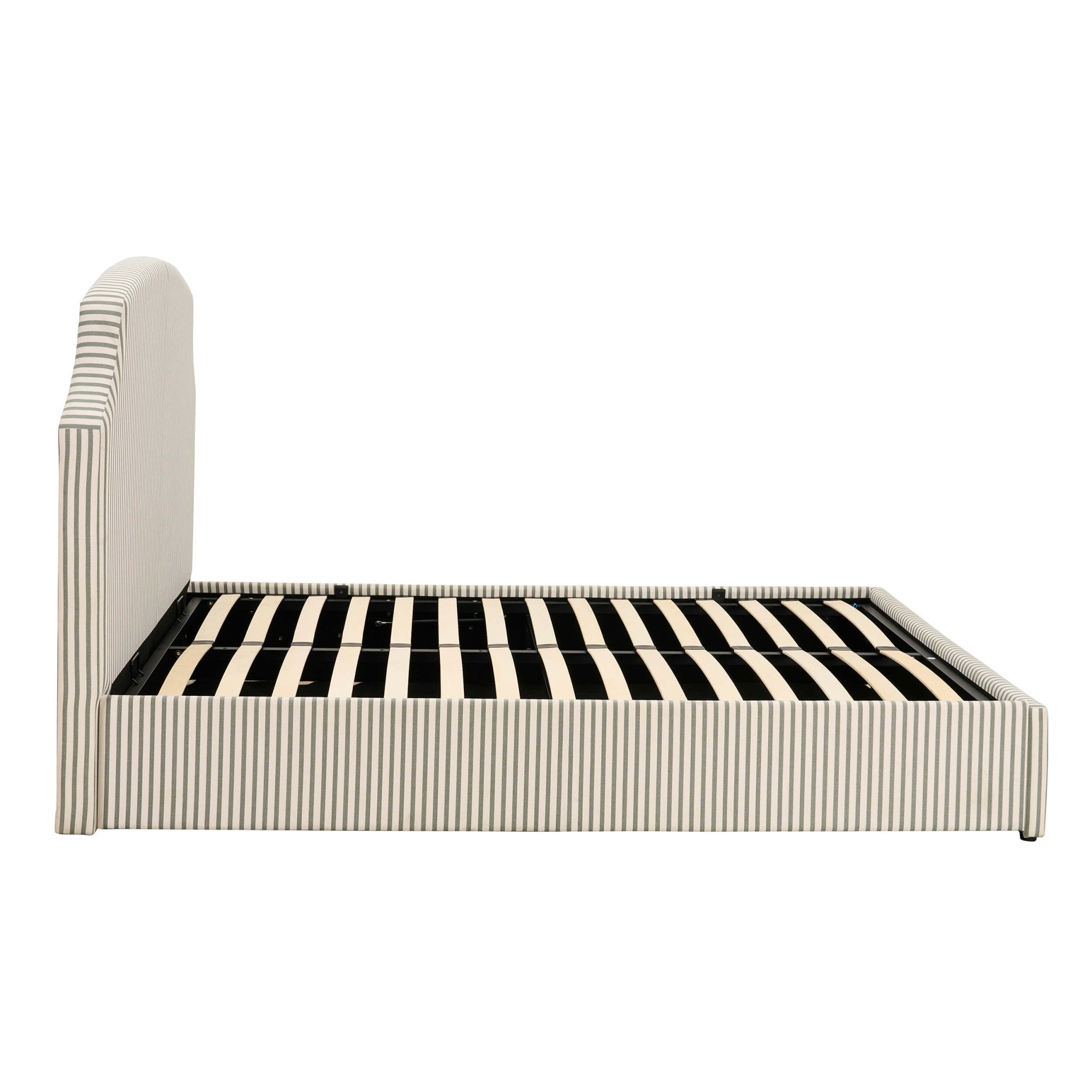 Dusklia - Surrey Ottoman Storage Bed - Sage Stripe