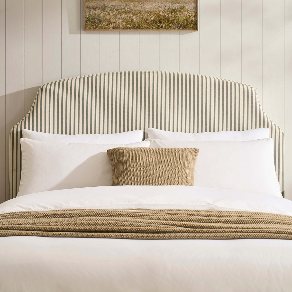Dusklia - Surrey Ottoman Storage Bed - Sage Stripe