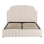 Dusklia - Surrey Ottoman Storage Bed - Thin Natural Stripe