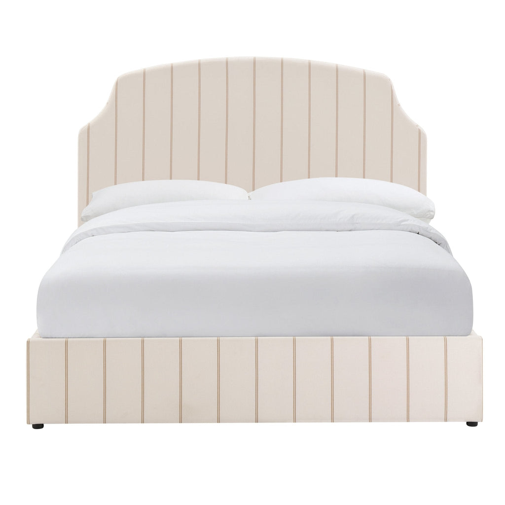 Dusklia - Surrey Ottoman Storage Bed - Thin Natural Stripe