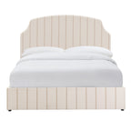 Dusklia - Surrey Ottoman Storage Bed - Thin Natural Stripe