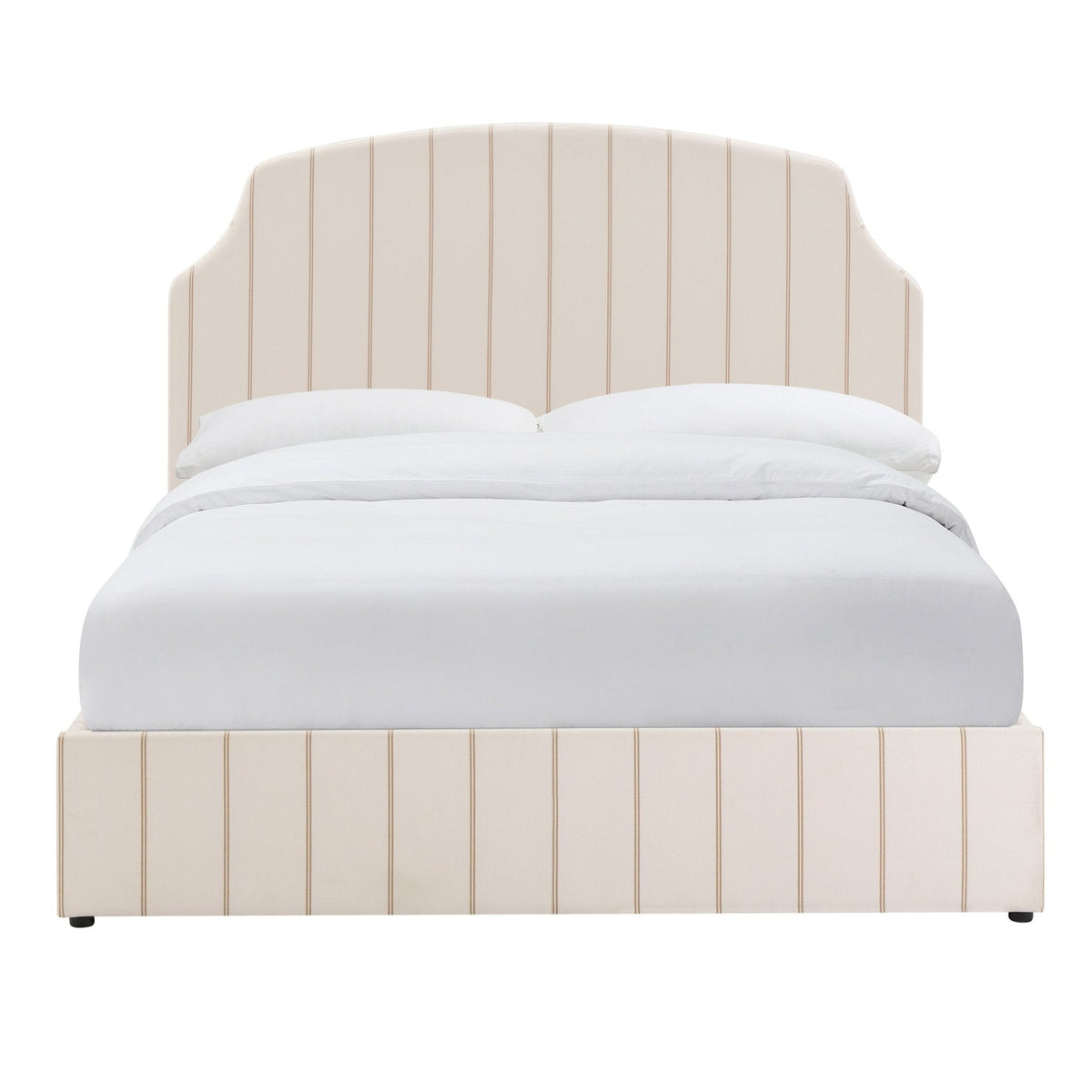 Dusklia - Surrey Ottoman Storage Bed - Thin Natural Stripe