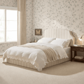 Dusklia - Surrey Ottoman Storage Bed - Thin Natural Stripe