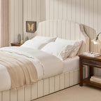 Dusklia - Surrey Ottoman Storage Bed - Thin Natural Stripe