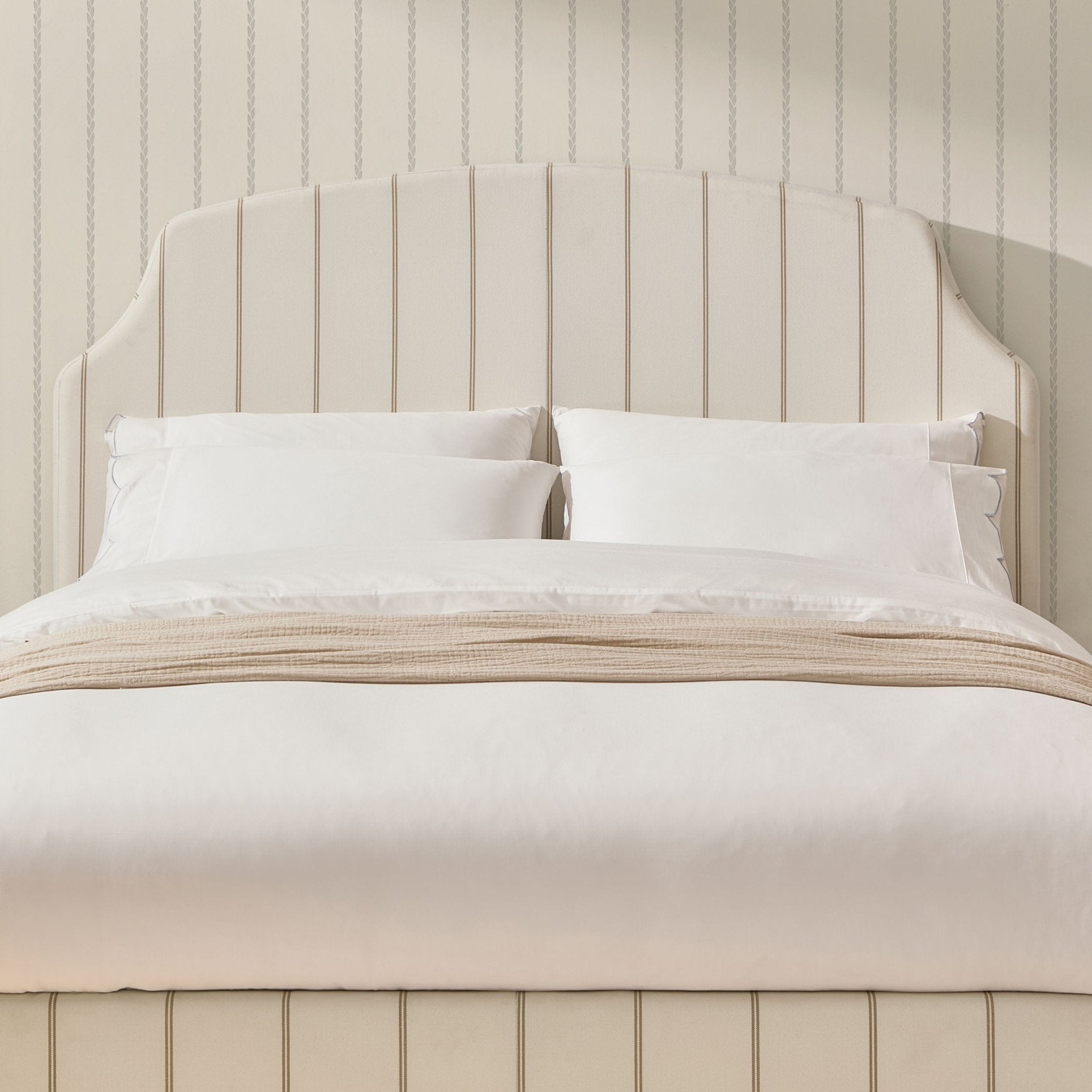 Dusklia - Surrey Ottoman Storage Bed - Thin Natural Stripe