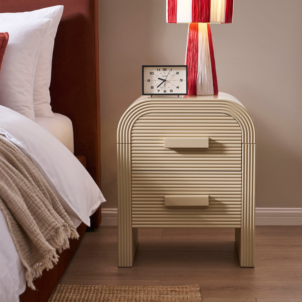 Dusklia - Susie 2 Drawer Bedside Table - Sand