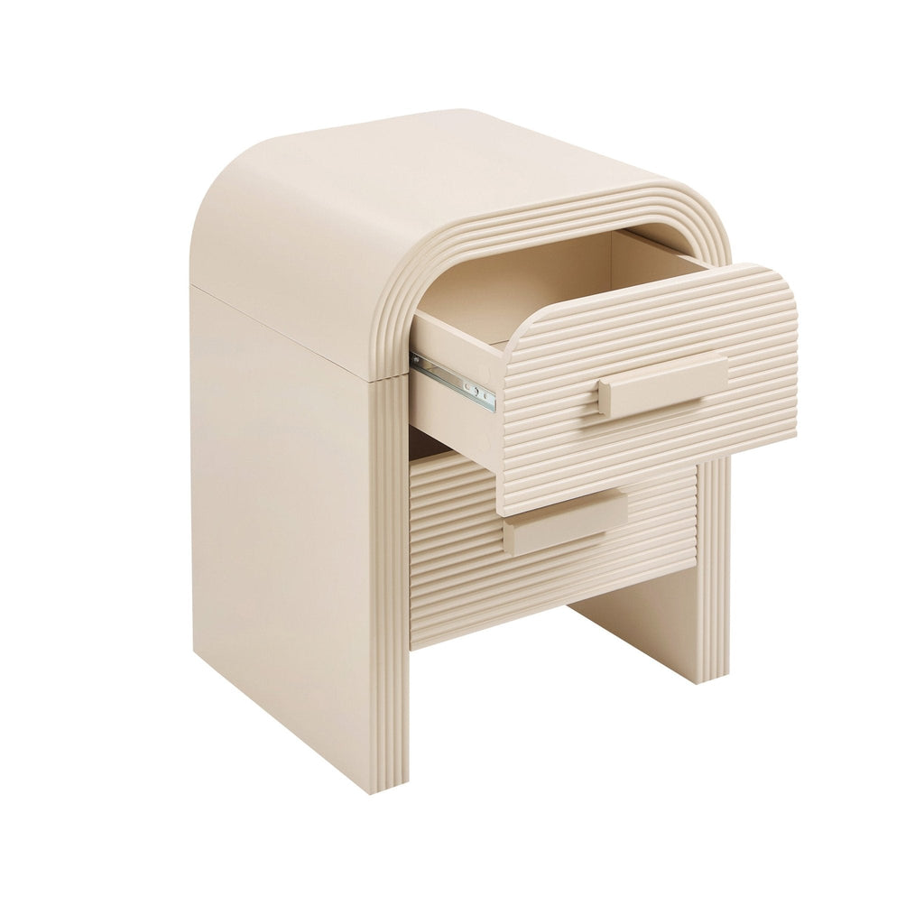Dusklia - Susie 2 Drawer Bedside Table - Sand