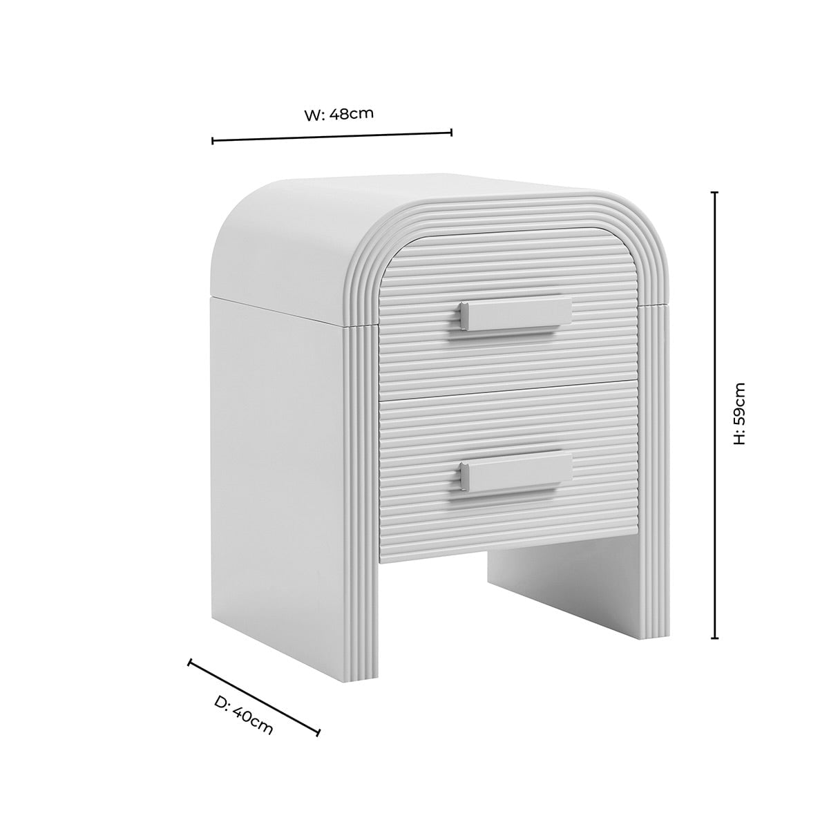 Dusklia - Susie 2 Drawer Bedside Table - Taupe