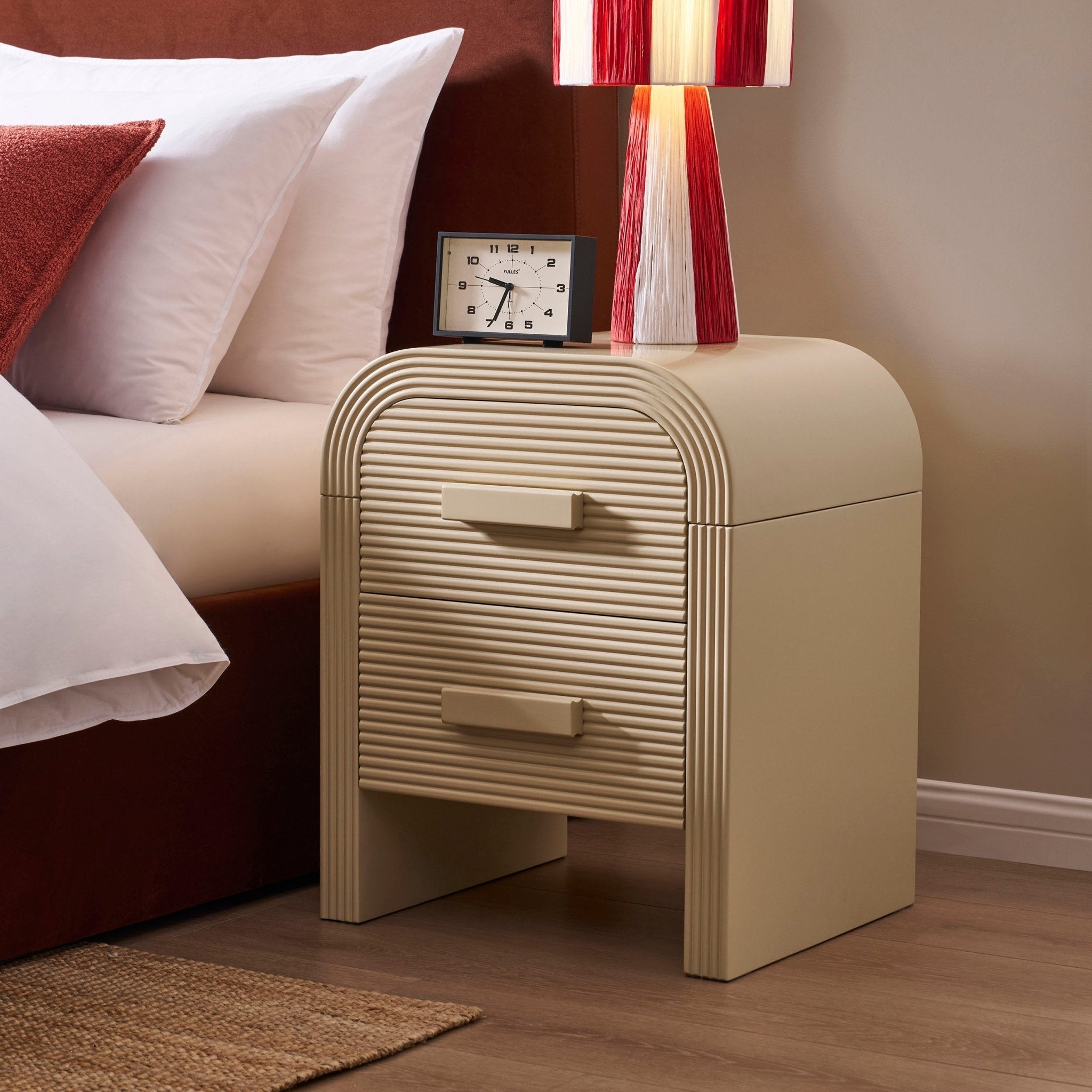 Dusklia - Susie 2 Drawer Bedside Table - Sand