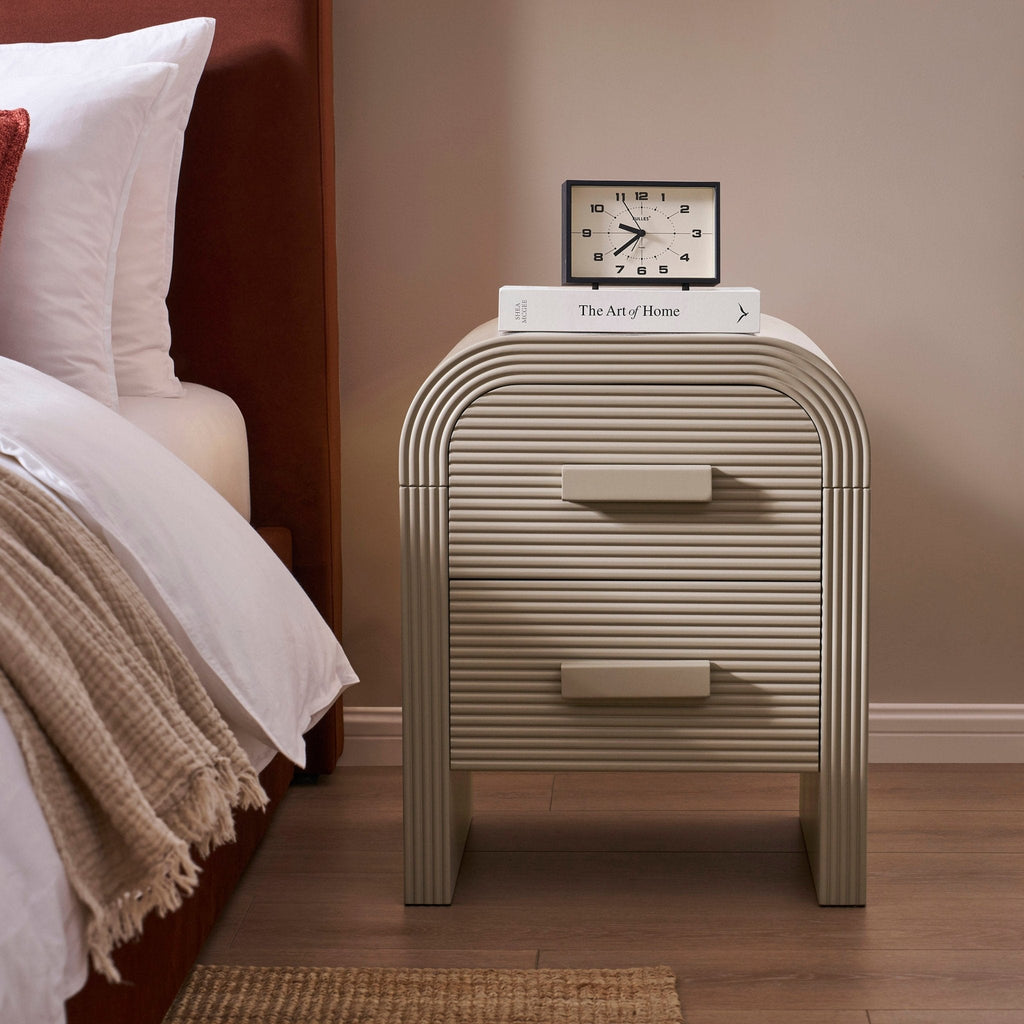 Dusklia - Susie 2 Drawer Bedside Table - Taupe