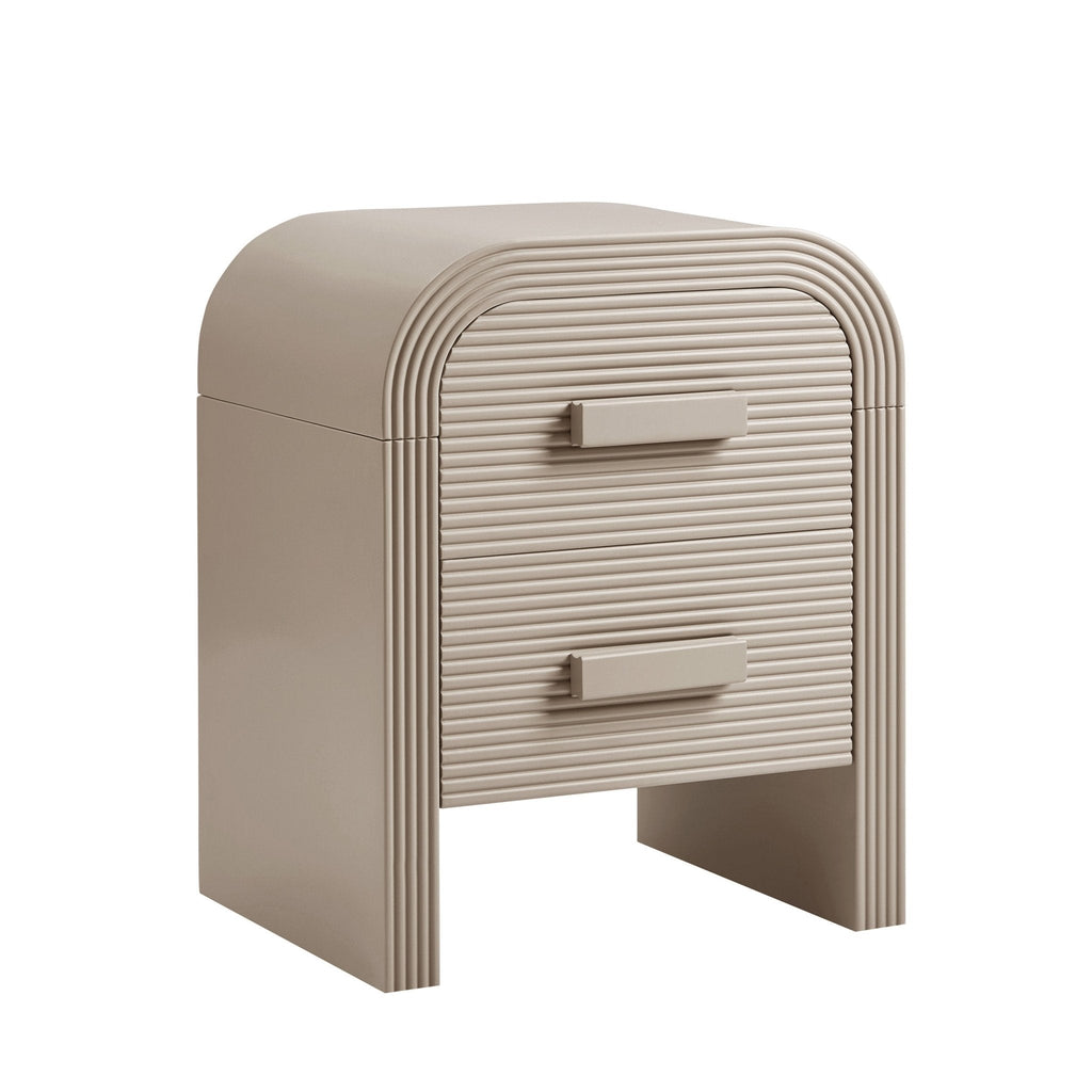 Dusklia - Susie 2 Drawer Bedside Table - Taupe