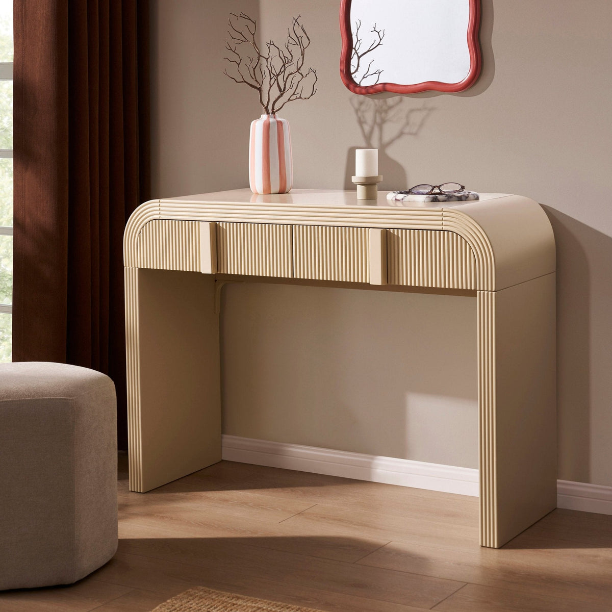 Dusklia - Susie Dressing Table with Drawers - Sand