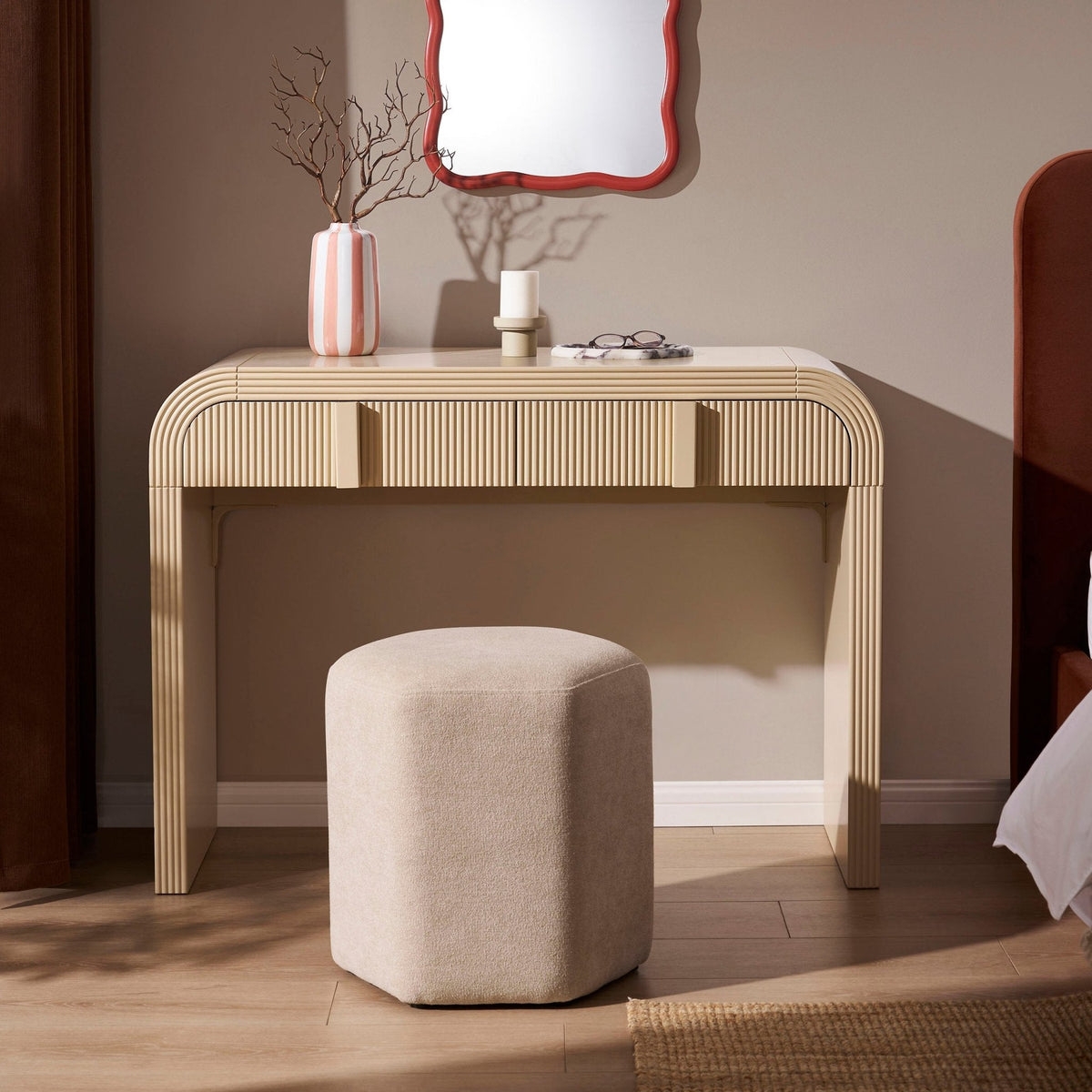 Dusklia - Susie Dressing Table with Drawers - Sand