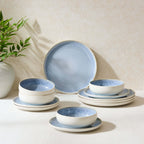 Dusklia - Sutton Ceramic 12 Piece Dinner Set - Light Blue