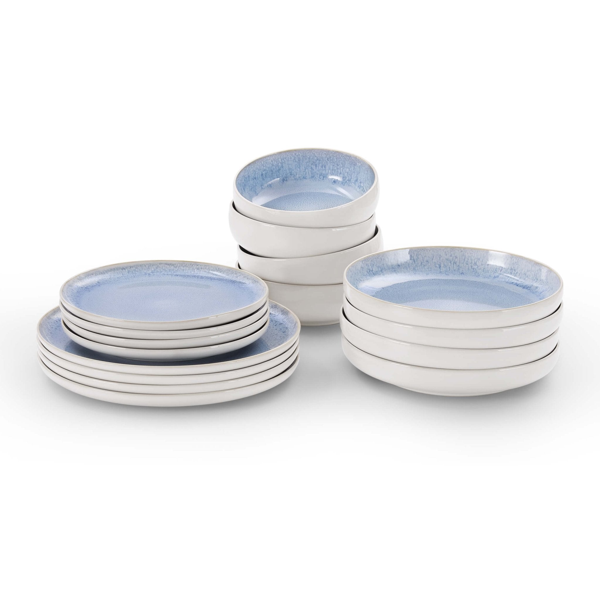 Dusklia - Sutton Ceramic 16 Piece Dinner Set - Light Blue