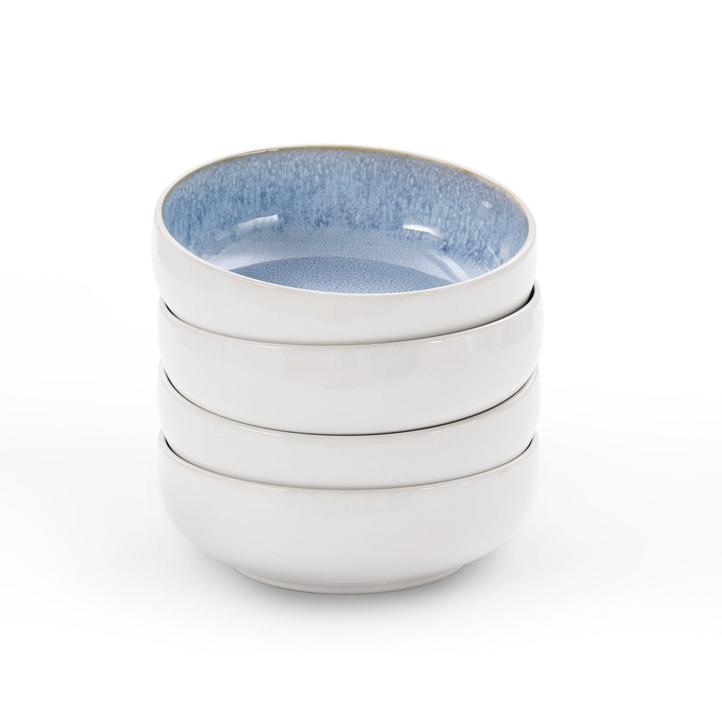 Dusklia - Sutton Stoneware Set of 4 Cereal Bowls - Light Blue