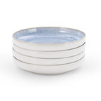 Dusklia - Sutton Stoneware Set of 4 Pasta Bowls - Light Blue