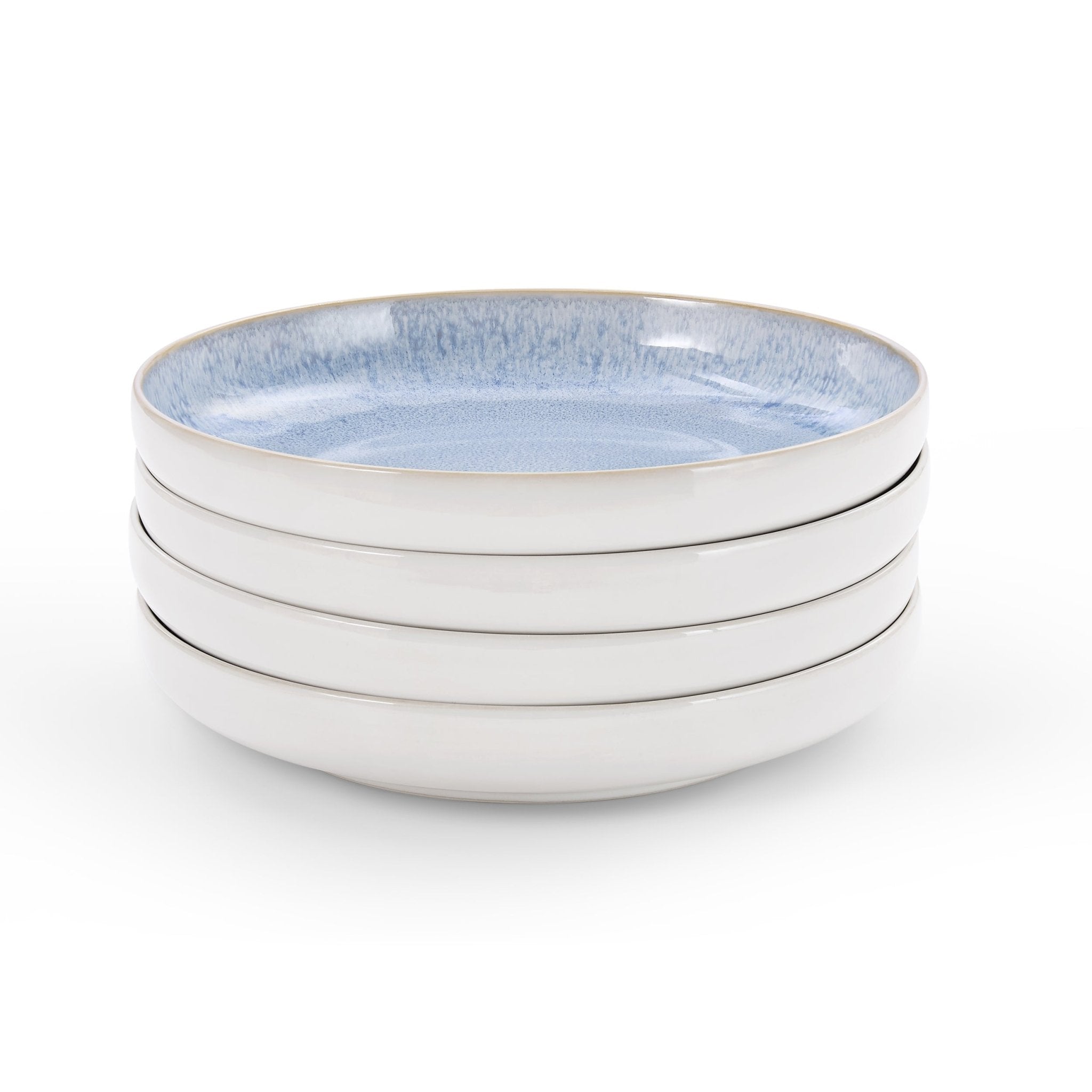 Dusklia - Sutton Stoneware Set of 4 Pasta Bowls - Light Blue