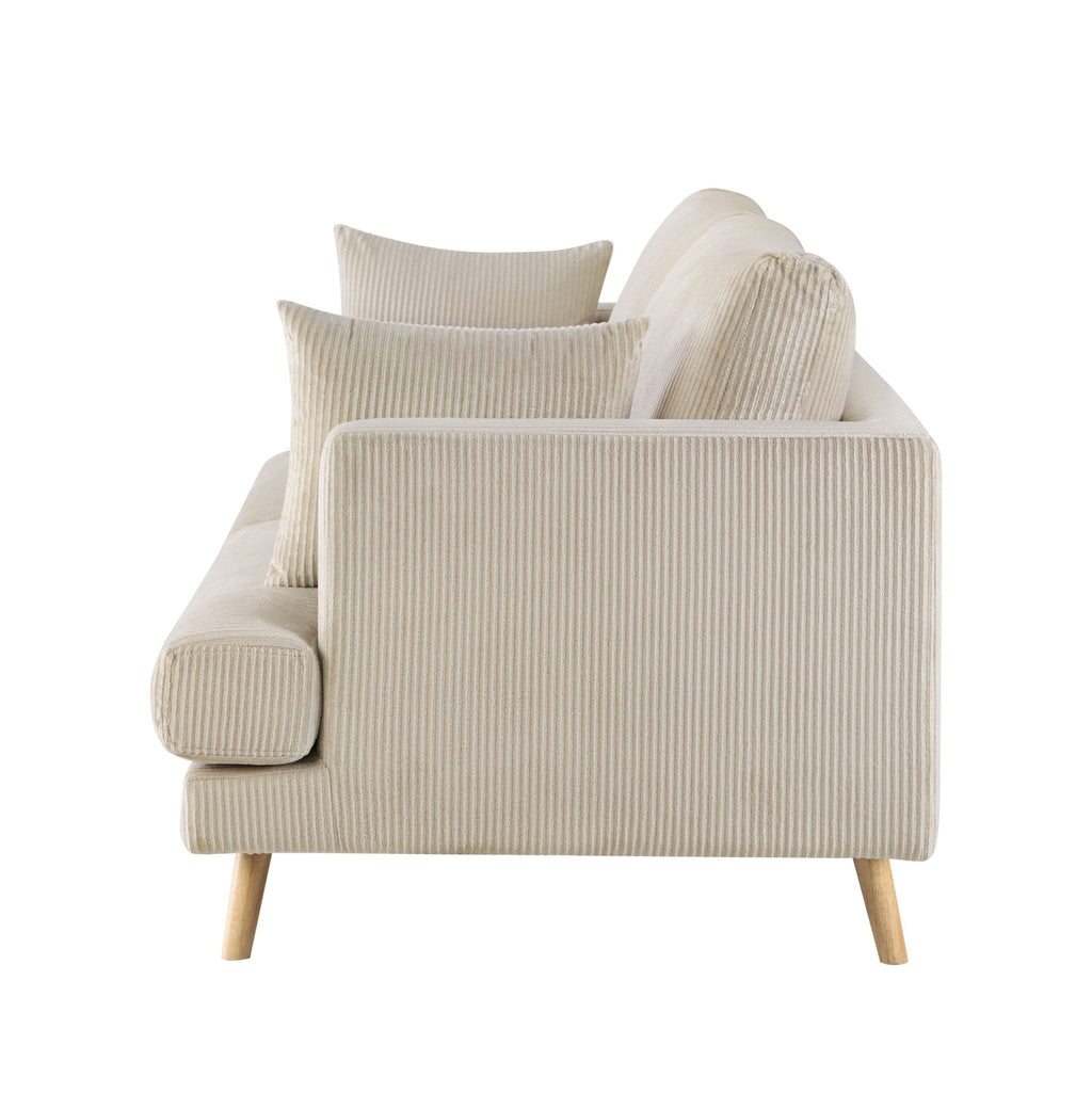 Dusklia - Sweden 3 Seater Sofa - Rib Ecru
