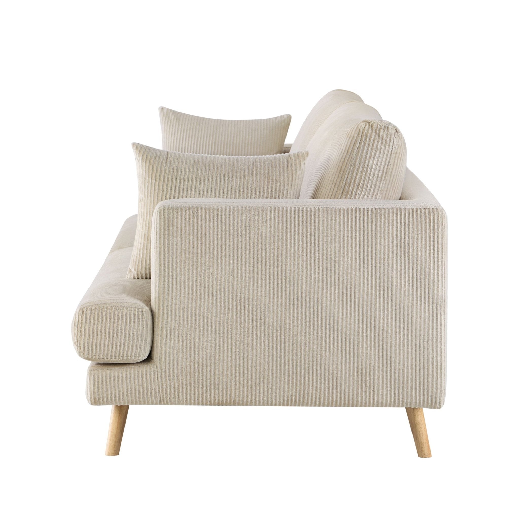 Dusklia - Sweden 3 Seater Sofa - Rib Ecru