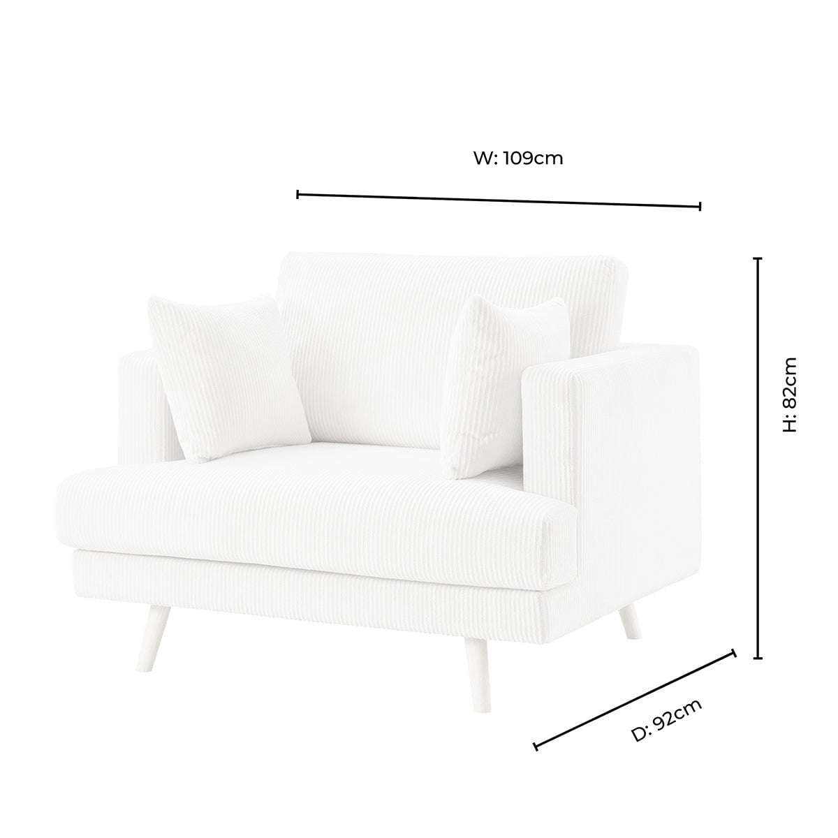 Dusklia - Sweden Loveseat - Rib Ecru