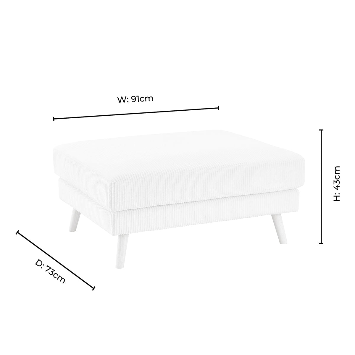 Dusklia - Sweden Pouffe - Rib Ecru