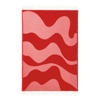 Dusklia - Swirl Contrast Pattern Sofa Throw - Pink/Red