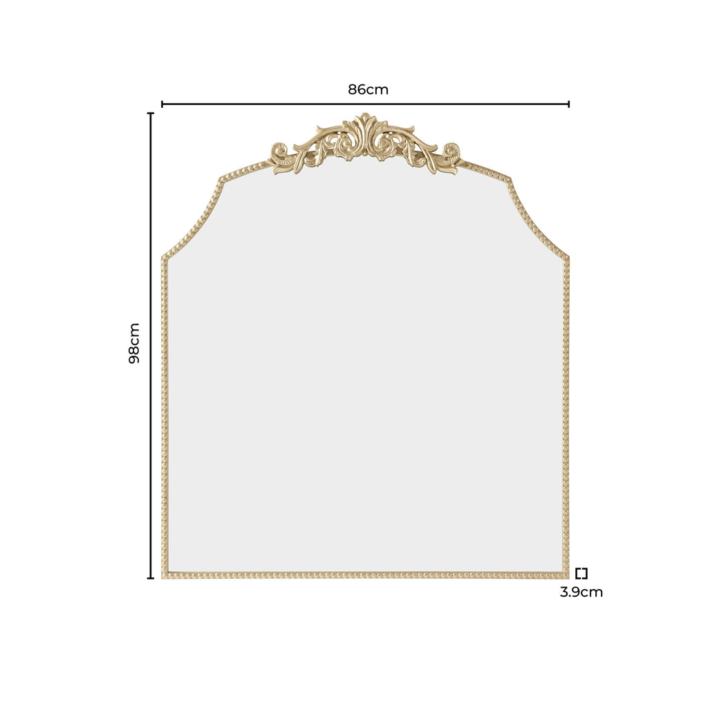 Dusklia - Sylvie Traditional Arched Mirror - Gold