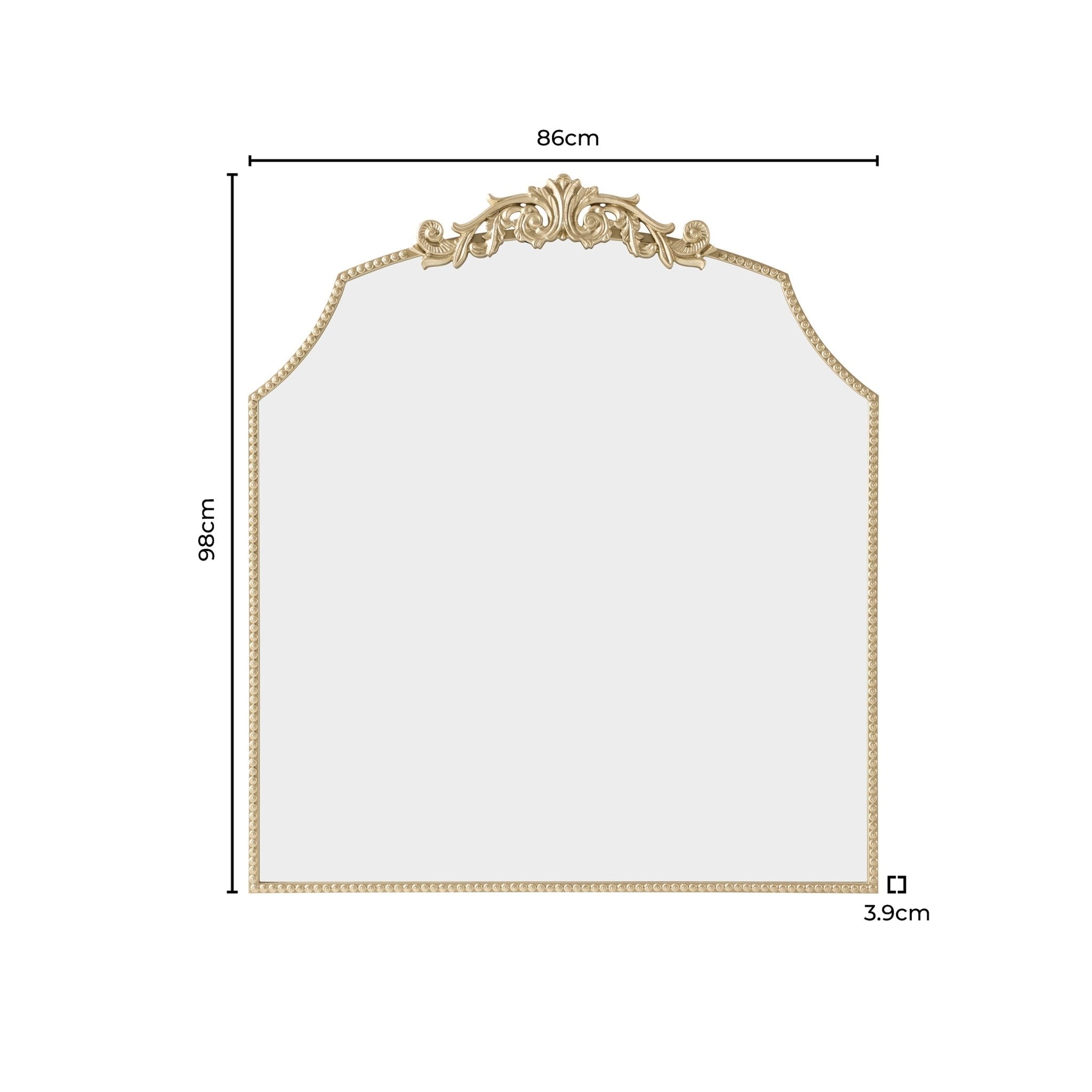 Dusklia - Sylvie Traditional Arched Mirror - Gold