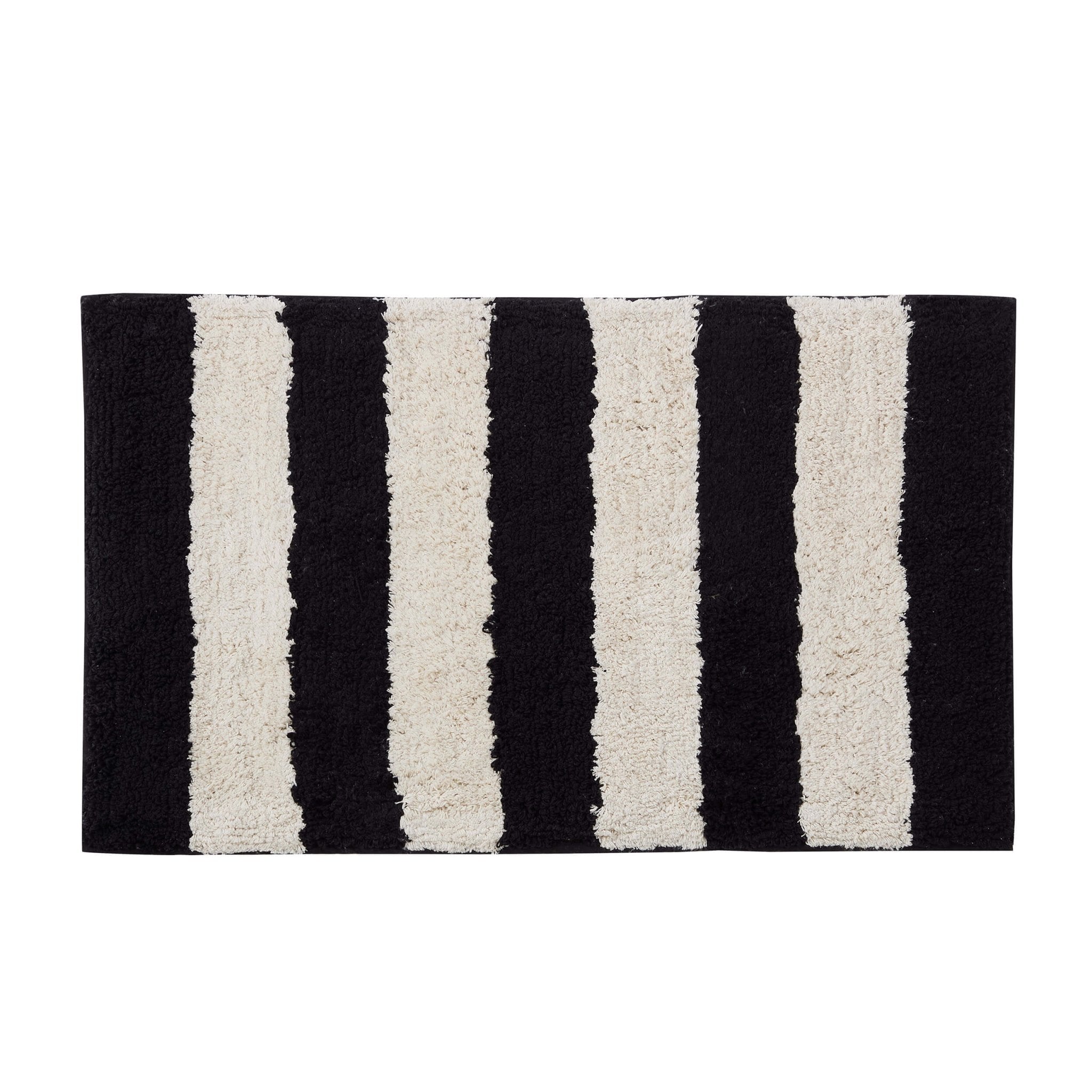 Dusklia - Symi Wide Stripe Bath Mat - Black/ White