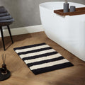 Dusklia - Symi Wide Stripe Bath Mat - Black/ White