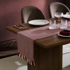 Dusklia - Tabitha Striped Frill Edge Table Runner - Pink